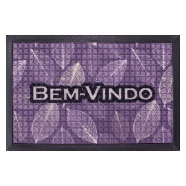 Imagem de Capacho Fenice Estampado Folha Roxo 59x39cm - Uzoo Tapete Fenice Estampado 59x39cm Folha Roxo