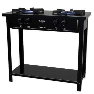 Imagem de Fogão Industrial 2 Bocas Dako Com Chama Dupla E Pés Preto