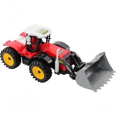 Imagem de Brinquedo Trator Escavadeira Miniatura Articulado Vermelho Fricção 27cm