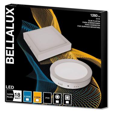 Imagem de Painel De Led Sobrepor 18w Quadrado Branco 3000k Bellalux 18w 3000k Sobrepor