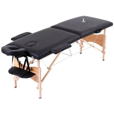 Imagem de Maca Portátil Lorben Dobrável Estética Madeira Regulável Preto