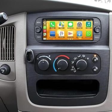 Imagem de Estéreo automotivo Android 13.0 Double Din – Rádio com tela sensível ao toque de 16,86 polegadas, receptor multimídia de áudio CarPlay com GPS e câmera de backup Bluetooth para Dodge Cherokee Wrangler