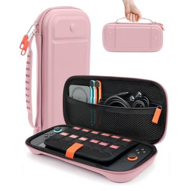 Imagem de TRANSNOVO Carrying Case Compatible with Nintendo Switch 2 (2025), Protective Hard Shell Travel Case Pouch with Games Cartridges, for Switch 2 Console & Accessories, Pink