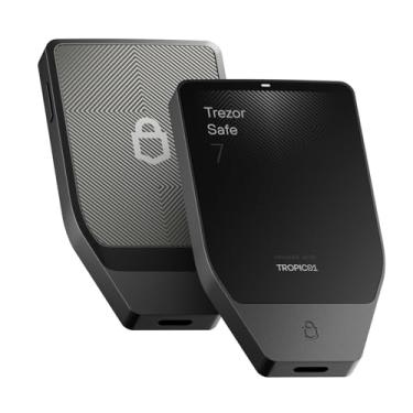 Imagem de Trezor Safe 7 - Carteira de hardware de criptografia com Bluetooth, tela sensível ao toque colorida, elemento seguro transparente, pronto para quantum (preto carvão)