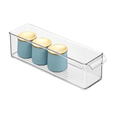 Imagem de iDesign Caixa de armazenamento empilhável para geladeira com alça - ideal para geladeira e freezer, transparente, feita nos EUA