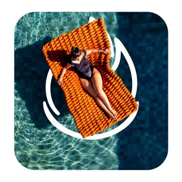 Imagem de Tapete Flutuante para Piscina em Trama Náutica - Eco Flame (Laranja)