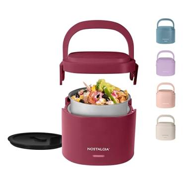 Imagem de Nostalgia Lancheira elétrica aquecida de 590 ml – Aquecedor de alimentos portátil para escritório, viagens e carro – perfeito para sopa, macarrão e refeições leves – tampa à prova de vazamento, alça