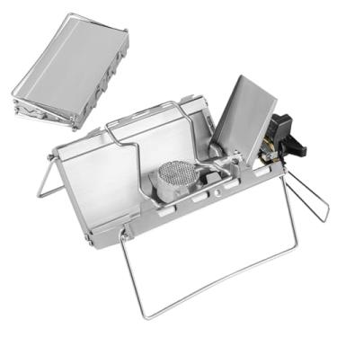 Imagem de Fogão de cozinha para camping,Fogões de acampamento para camping,Fogões cassete dobráveis ​​para acampamento pequeno | Kit de fogão de mochila, equipamento de cozinha de acampamento resistente