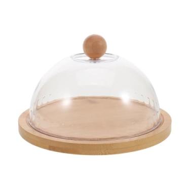 Imagem de Manteigueira Caixa de manteiga redonda transparente com tampa para bolo, suporte de vidro, tampa de cúpula para cozinha