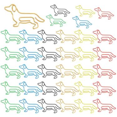 Imagem de 30 peças de clipes de papel em forma de dachshund fofo clipe de papel pequeno, arquivo de notas de cartão de metal, marcadores de livro, clipe de agenda, colecionadores ou diários de amantes de cães e