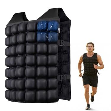 Imagem de Colete pesado cheio de água para mulheres e homens, 5,4 kg/7,3 kg/9 kg, peso removível, colete de treino de 0,5 a 10,4 kg lavável, ajuste confortável ajustável, sem odor e fresco para caminhar, correr