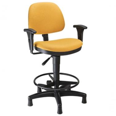 Imagem de Cadeira Secretária Caixa Com Aro Confort Plus Amarelo
