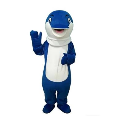Imagem de Huiyankej Fantasia de mascote de golfinho fantasia de golfinho adulto fantasia de Halloween