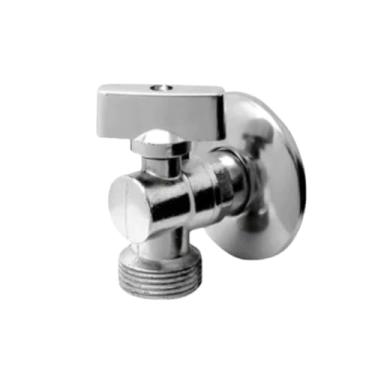 Imagem de Registro Esfera para Máquina de Lavar, Metal Cromado, Parede, 1/4 de Volta, Entrada 1/2” e Saída 3/4”, Multiuso