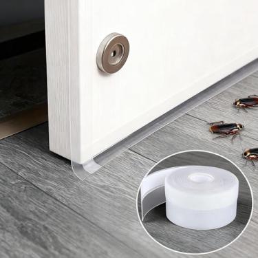 Imagem de Dstorelhp Fita de Vedação de Porta de Silicone de 49,2 Pés Atualizada, Sem Resíduos, para Porta de Chuveiro de Vidro, para Vedação de Correntes de Ar, para Portas, Janelas, Vão de (Atualizado-35 Mm, 4