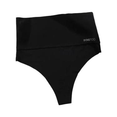 Imagem de Calcinha Modeladora plus Size Sem Costura De Cintura Alta Preta Para M