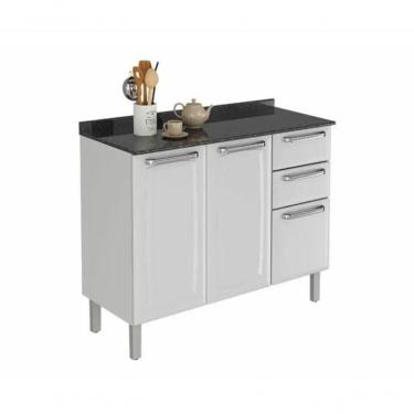 Imagem de Balcão Luce 3 Portas 2 Gavetas Branco Itatiaia