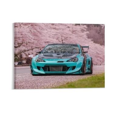 Imagem de SoLSa Pôster de carro Jdm carro brz flores de cerejeira rosa romântico parede estética pôsteres decoração de sala de parede impressões galeria sala decoração de parede para quarto sala de estar