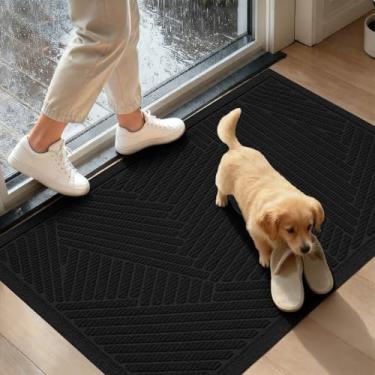 Imagem de HIYARD Tapete de porta da frente resistente, tapete de porta de boas-vindas absorvente e lamacento resistente à sujeira ao ar livre, interno, resistente ao desbotamento, tapete de entrada