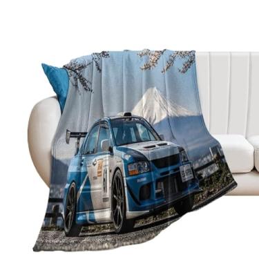 Imagem de HouLaiZhe Cobertor super macio de flanela JDM Lanser Mount Fuji, flores de cerejeira, cobertores refrescantes leves para sofá-cama, cadeira, sofá, carro, viagens ao ar livre, leve, quente, 76 cm x 127