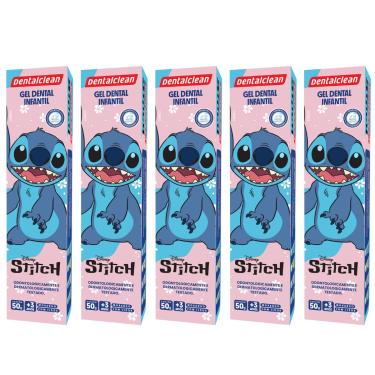 Imagem de 5X GEL DENTAL INFANTIL STITCH SABOR MORANGO 50G -DENTALCLEAN