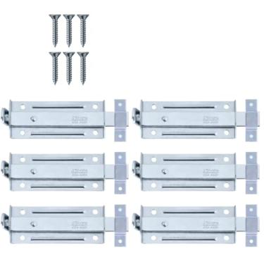Imagem de Ferrolho Trinco Tarjeta Fecho Chato Para Porta Janela Portão 5,5cm Zincado | Silvana | Kit 06 Un