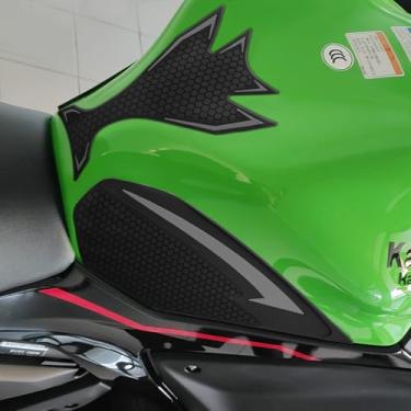 Imagem de Almofadas protetoras para tanque de motocicleta, design de favo de mel antiderrapante, compatível com Kawasaki Ninja 650 2017-2024 Z650 2019-2024 (cinza)