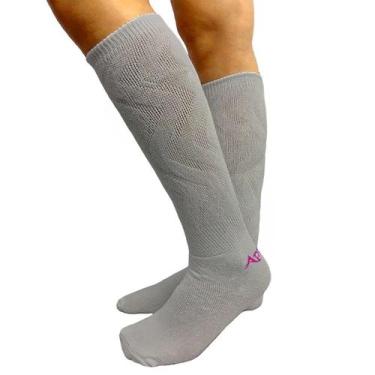 Imagem de Meia Cano Longo Feminina Meia Aeróbica Apollo, Cinza