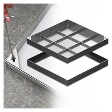 Imagem de uhyOHF Capa de bueiro resistente com chaves de elevação, tampa e base de fossa séptica embutida escola/hotel/comunidade/parque, tampas quadradas invisíveis de inspeção, 50,8 cm, 55,9 cm, 61 cm, 66 cm