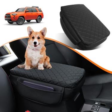 Imagem de OKLSG Capa de apoio de braço para console central para Toyota 4Runner 2010-2023 2024 acessórios almofada de descanso de braço protetor de tampa de console preto com bolsos