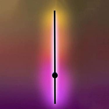 Imagem de Arandela de parede linear ajustável, luminária de parede para quarto, cabeceira, sala de estar, corredor, luminária decorativa para casa (100 cm)