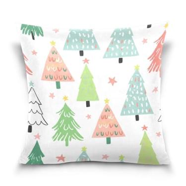 Imagem de Burbuja Capas de almofada 45,7 x 45,7 cm, árvore de Natal de veludo macio, capa decorativa para sofá, sofá, sala de estar, quarto