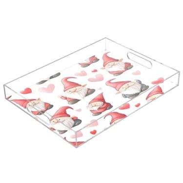 Imagem de STAYTOP Bandeja de servir de acrílico para o Dia dos Namorados, 15,7 x 11,20 cm, bandejas decorativas à prova de derramamento, organizador de bancada para café da manhã, chá, comida, maquiagem