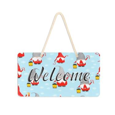 Imagem de Burbuja Placa de boas-vindas de gnomos para porta da frente, placa de boas-vindas de PVC para decoração de férias de casa de fazenda, 15 x 28 cm