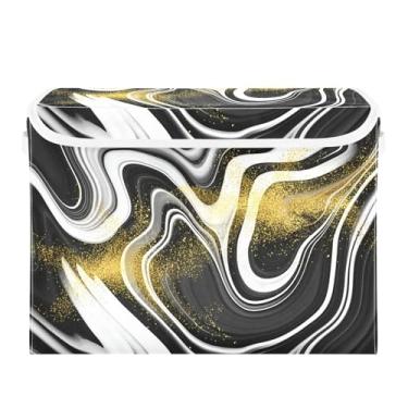 Imagem de CEBUGI Caixotes de armazenamento com tampas caixa de armazenamento de tecido dobrável abstrato padrão espiral cubo organizador de armazenamento para armário de casa prateleiras de quarto 16,5 x 12,6 x