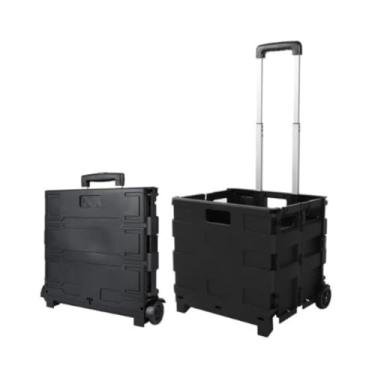 Imagem de Carrinho de Compras Dobrável 30L com Rodas e Alça Telescópica – Leve, Resistente e Compacto para Supermercado, Feira e Viagens