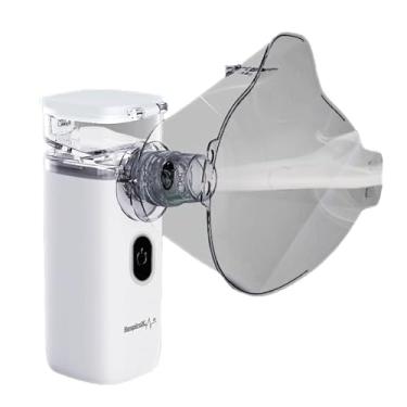 Imagem de Nebulizador Inalador Portátil Sem Fio Branco para Tratamento Respiratório