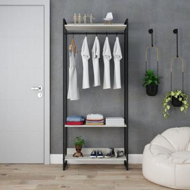 Imagem de Estante Closet Arara Industrial 3 Prateleiras 187x80cm Dynamica Yescas