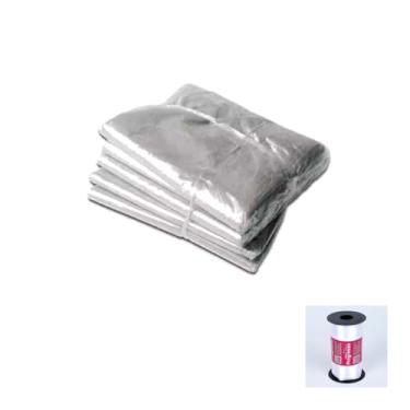 Imagem de Kit Saco BD 30x50x15 Para Gelo + Fita Cetim Rolo 7mmx100mts