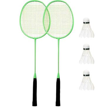 Imagem de Conjunto de Raquete Badminton e Bola para Treinamento Equipamento Educação Física Exercício Esportivo Kit Liga Ferro