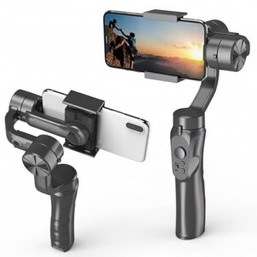 Imagem de Estabilizador de Mão 3 Eixos para Smartphone, Bluetooth, iOS e Android, Preto, 291x120x50mm, Bateria 2200mAh