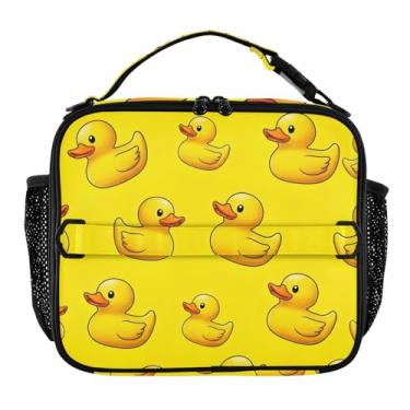 Imagem de Lancheira fofa de animais de patos amarelos para mulheres, meninas, lancheira masculina e infantil, lancheira para trabalho, reutilizável para alimentos, isolada para adultos