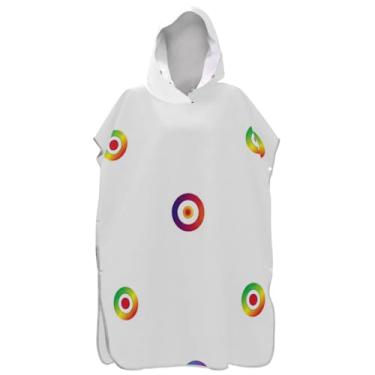 Imagem de Joisal Poncho de surf para adultos trocador de roupa de praia com capuz toalha floral plus size ponchos de praia para homens círculo branco
