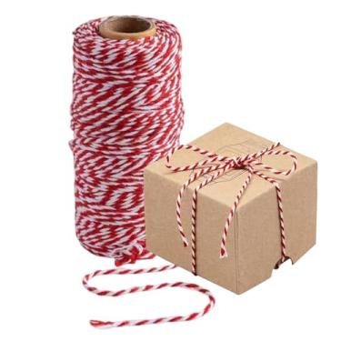 Imagem de Carretel de barbante Bakers, cordão vermelho e branco de 100 m para artes culinárias e amarração de presentes