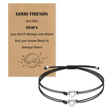 Imagem de Dayofun Presentes de amizade para mulheres - presentes de aniversário e dia dos namorados para amigas e mulheres, pulseiras combinando, 18cm, Sem Pedra Preciosa