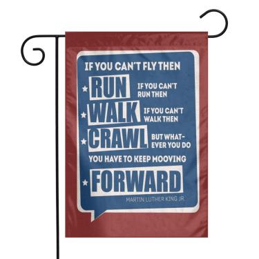 Imagem de Mlk Day Martin Luther King Jr Citação If You Can'T Fly Then Run, placas de estopa, jardim, varanda, gramado, decoração de casa de campo, placa de boas-vindas de 30,5 x 45,7 cm, tecido de linho de nylon de linho, dupla face