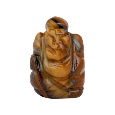 Imagem de Rudra Empire Estátua de Ganesha em pedra olho de tigre para painel de carro esculpida à mão