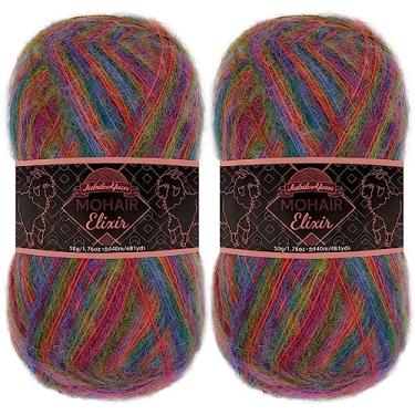 Imagem de JubileeYarn Fio de Elixir Mohair – Mistura de Lã para Bebês 50 g/novelo – Peach Bellini – 2 novelos