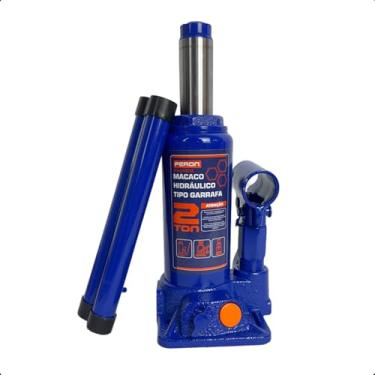 Imagem de Macaco Garrafa Hidráulico 2 Toneladas Feron Compacto para Elevação Automotiva Segura e Uso Profissional