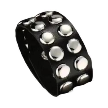 Imagem de Pulseira De Couro Estilo Punk Para Banda De Rock, Braceletes De Motoci